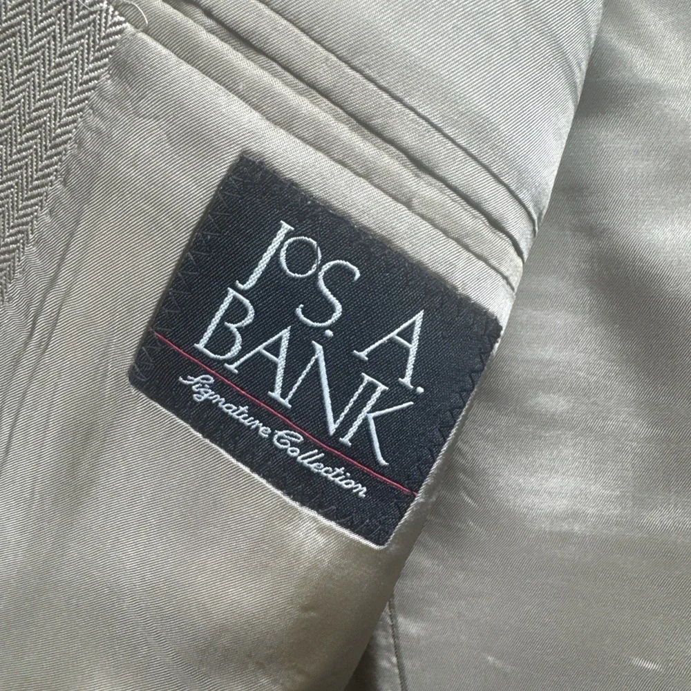 Jos A Bank mens beige camel‎ hair silk blazer sport coat classic fit 44R